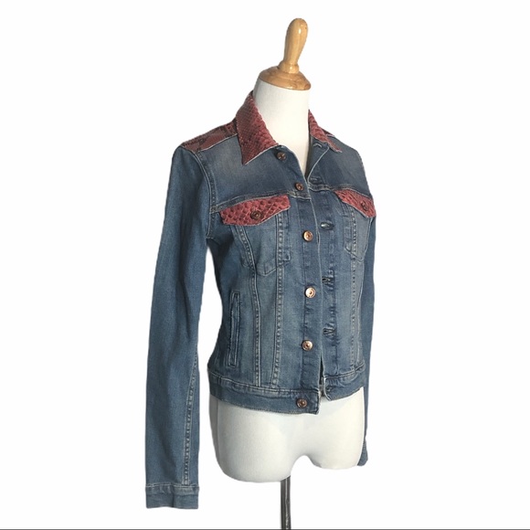 Daniella Erin NYC Python/Denim Jacket Pink/Black s - Picture 3 of 13